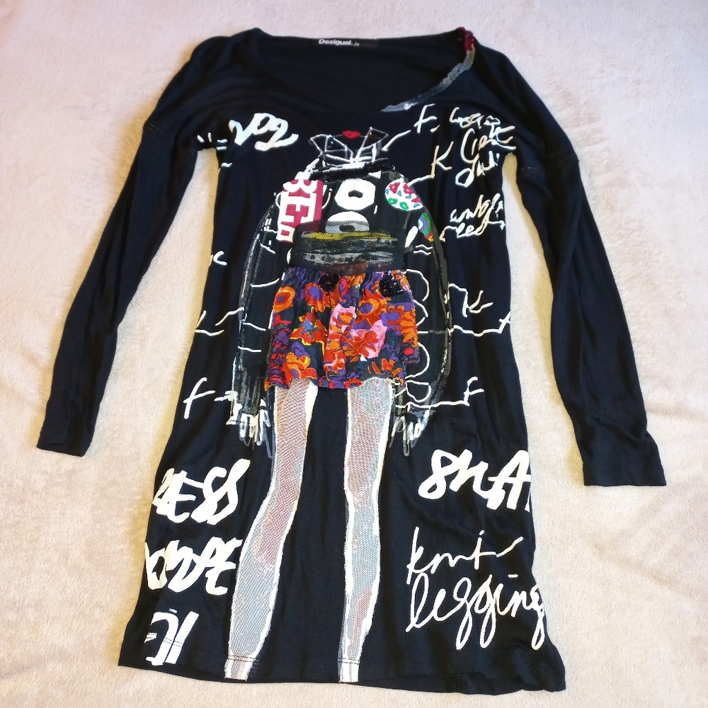 ♡Desigual•Black & White Dress•Medium